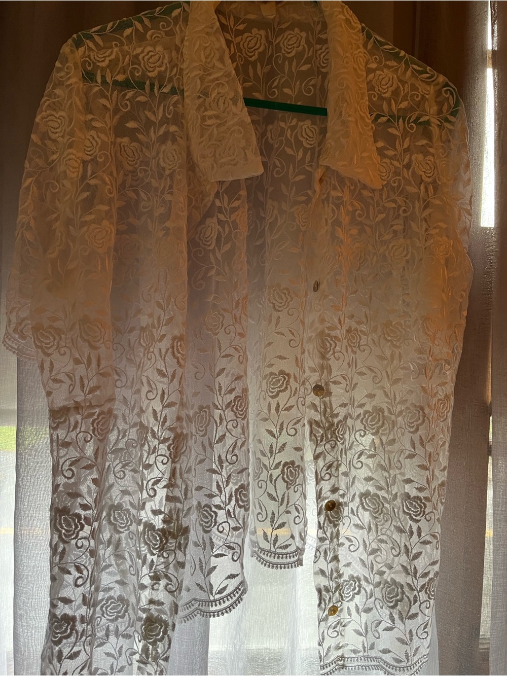 Denim & Roses Vintage White lace blouse